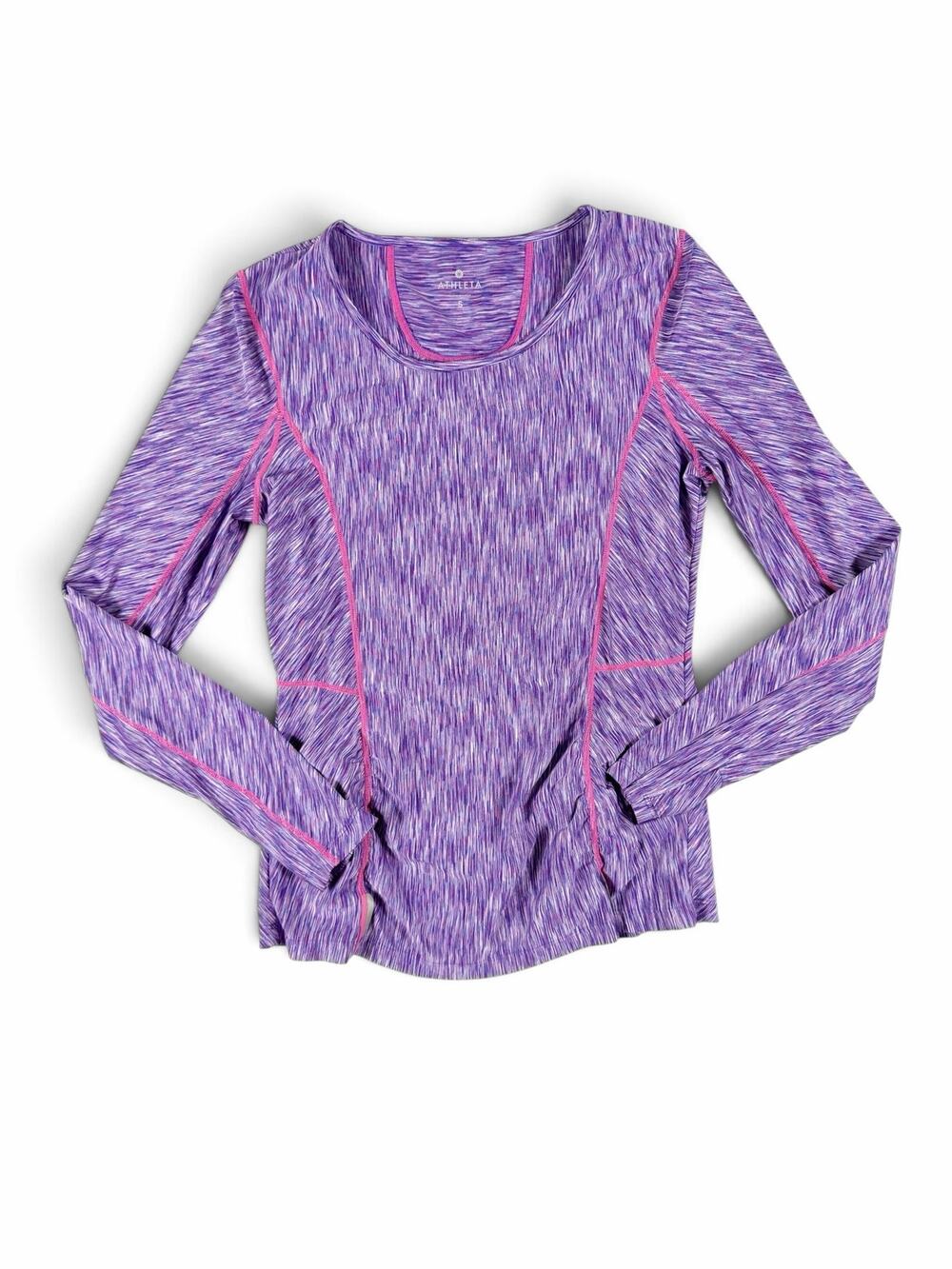 Athleta Space Dye Long Sleeve Running Top Purple Pink Women’s Size Small